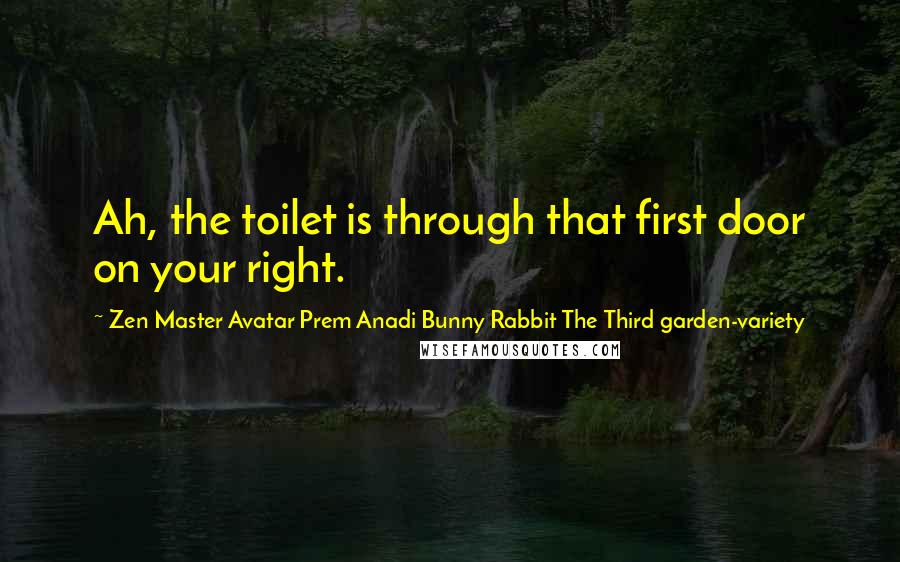 Zen Master Avatar Prem Anadi Bunny Rabbit The Third Garden-variety Quotes: Ah, the toilet is through that first door on your right.