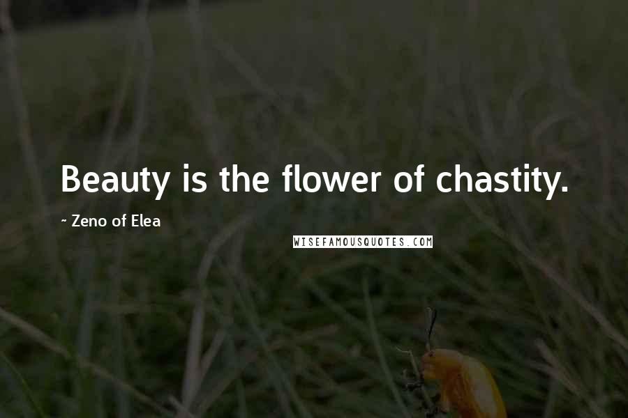 Zeno Of Elea Quotes: Beauty is the flower of chastity.