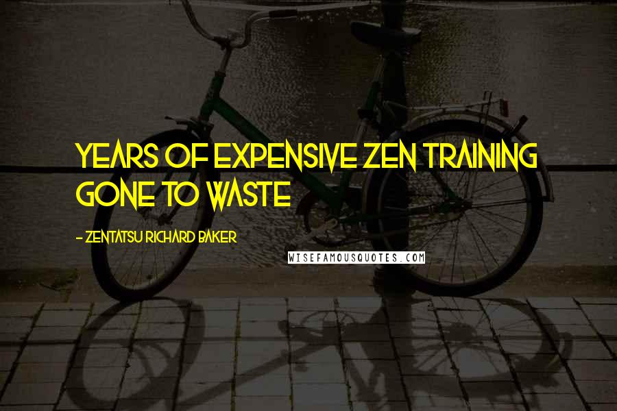 Zentatsu Richard Baker Quotes: Years of expensive Zen training gone to waste