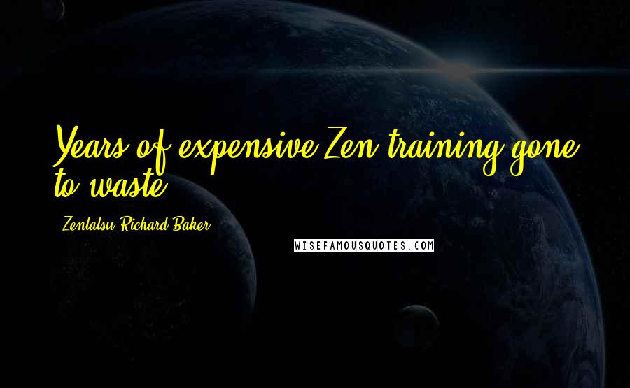 Zentatsu Richard Baker Quotes: Years of expensive Zen training gone to waste