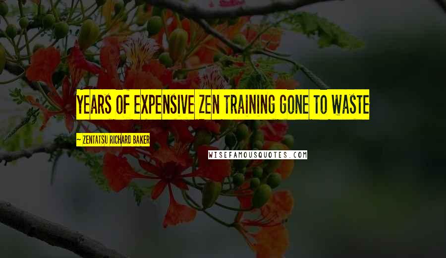Zentatsu Richard Baker Quotes: Years of expensive Zen training gone to waste