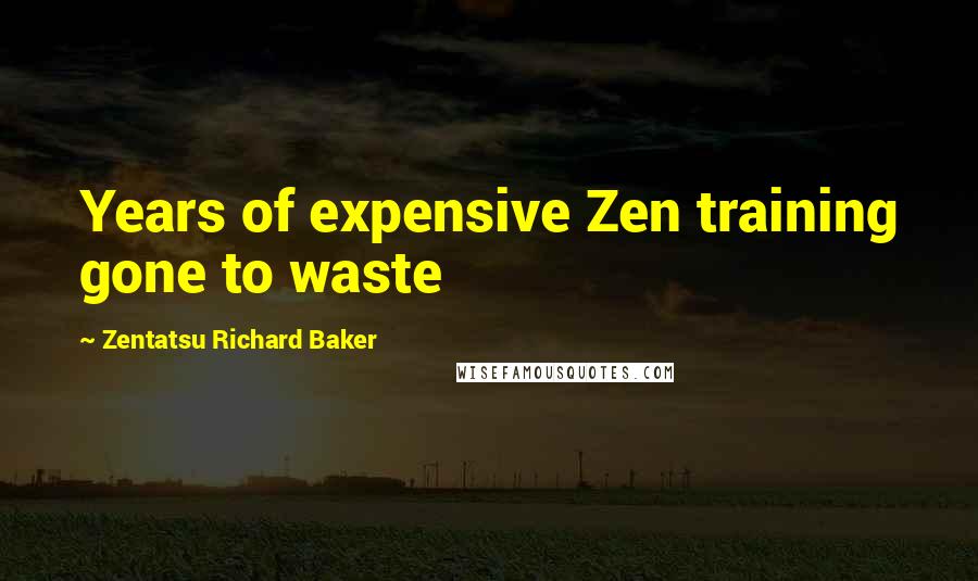 Zentatsu Richard Baker Quotes: Years of expensive Zen training gone to waste