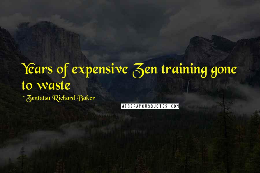 Zentatsu Richard Baker Quotes: Years of expensive Zen training gone to waste