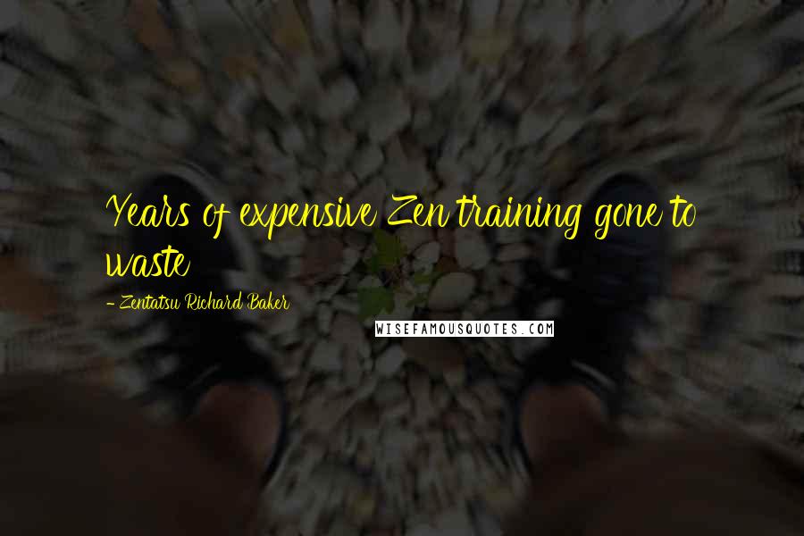 Zentatsu Richard Baker Quotes: Years of expensive Zen training gone to waste