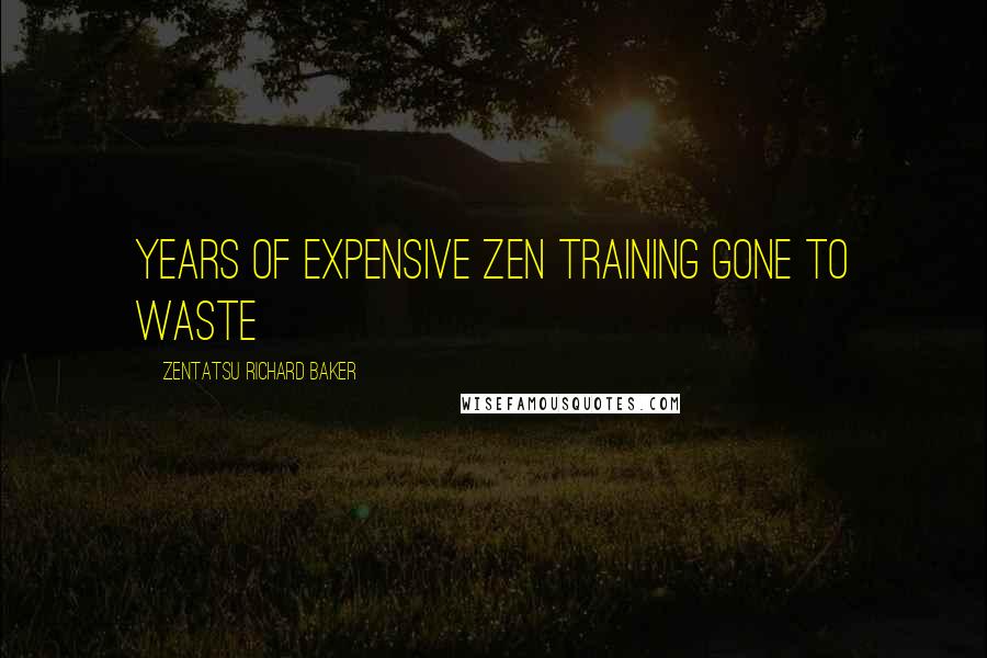 Zentatsu Richard Baker Quotes: Years of expensive Zen training gone to waste