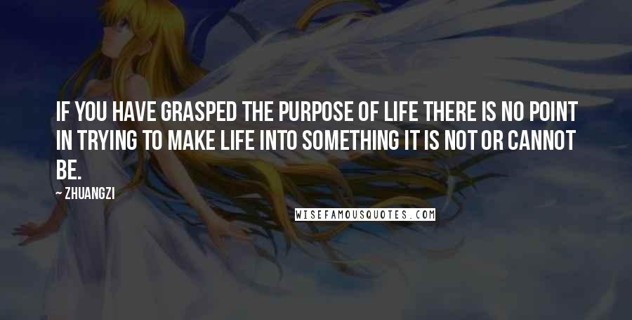 Zhuangzi Quotes: If you have grasped the purpose of life there is no point in trying to make life into something it is not or cannot be.