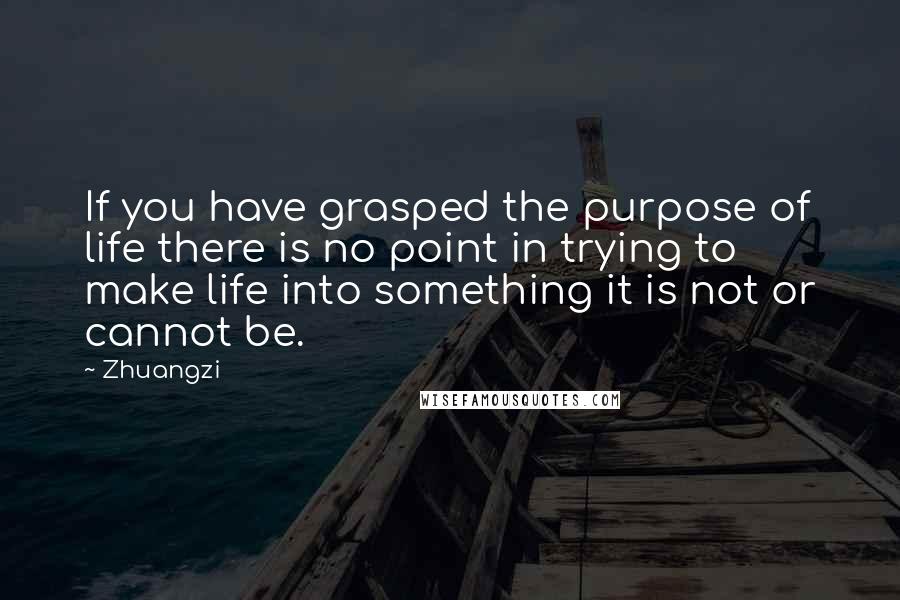 Zhuangzi Quotes: If you have grasped the purpose of life there is no point in trying to make life into something it is not or cannot be.