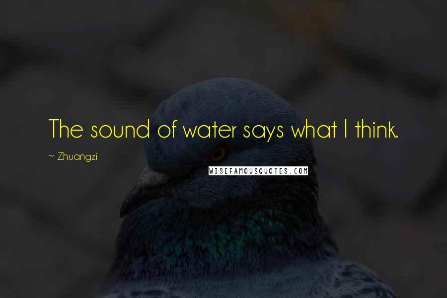 Zhuangzi Quotes: The sound of water says what I think.