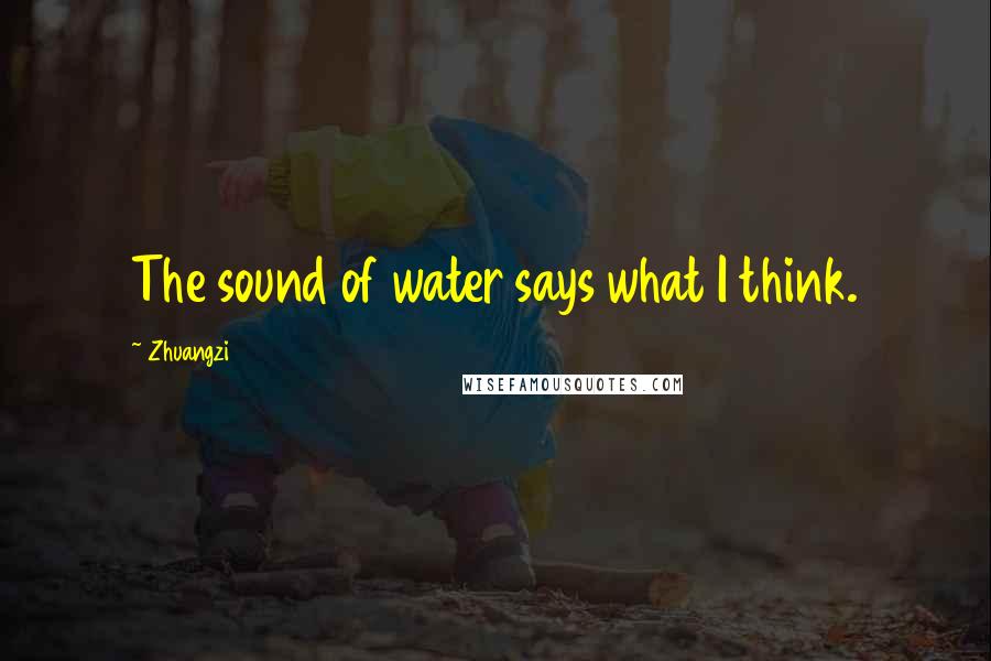 Zhuangzi Quotes: The sound of water says what I think.