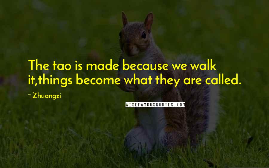 Zhuangzi Quotes: The tao is made because we walk it,things become what they are called.