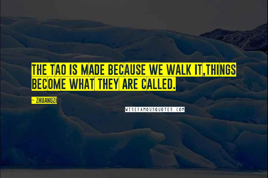 Zhuangzi Quotes: The tao is made because we walk it,things become what they are called.