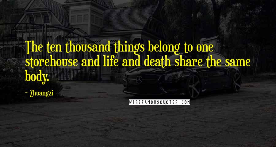 Zhuangzi Quotes: The ten thousand things belong to one storehouse and life and death share the same body.