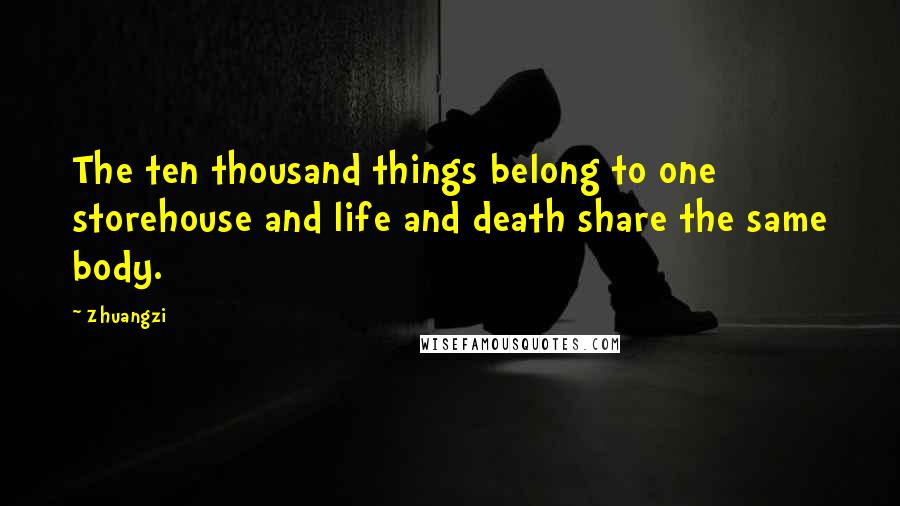 Zhuangzi Quotes: The ten thousand things belong to one storehouse and life and death share the same body.