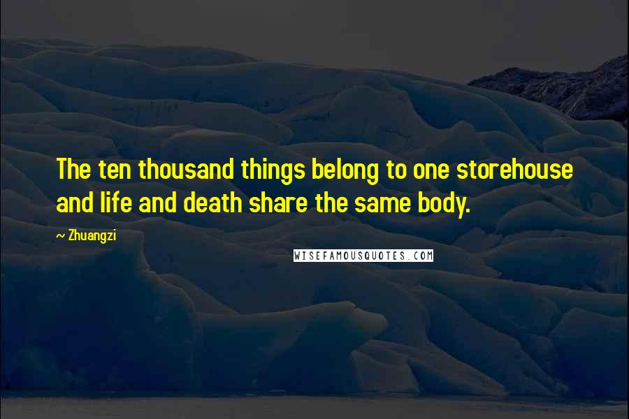 Zhuangzi Quotes: The ten thousand things belong to one storehouse and life and death share the same body.