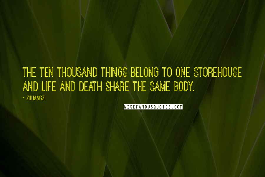 Zhuangzi Quotes: The ten thousand things belong to one storehouse and life and death share the same body.