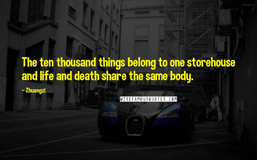 Zhuangzi Quotes: The ten thousand things belong to one storehouse and life and death share the same body.