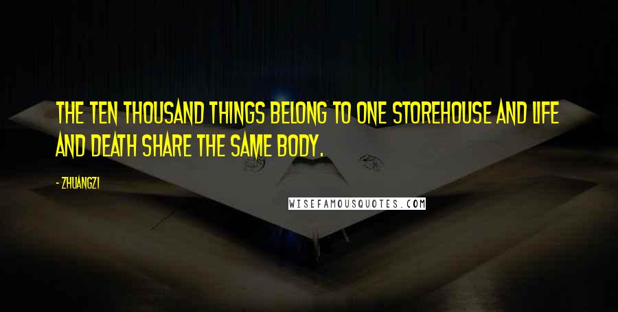 Zhuangzi Quotes: The ten thousand things belong to one storehouse and life and death share the same body.