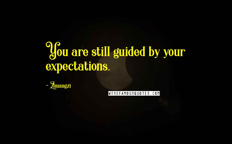 Zhuangzi Quotes: You are still guided by your expectations.