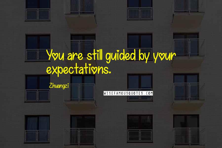 Zhuangzi Quotes: You are still guided by your expectations.