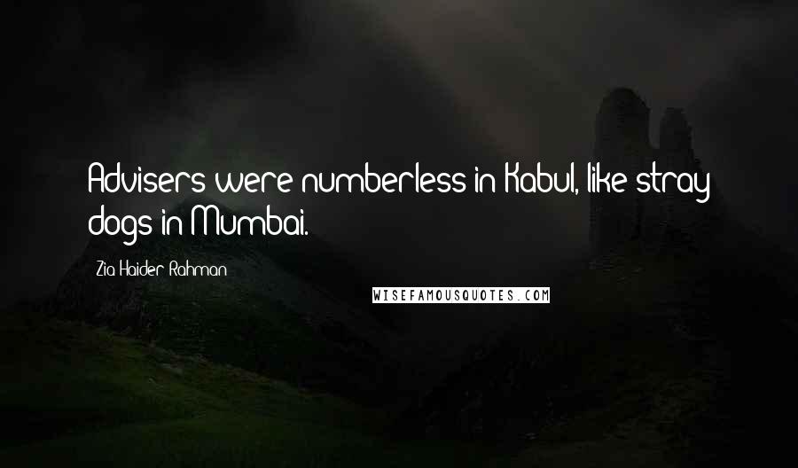 Zia Haider Rahman Quotes: Advisers were numberless in Kabul, like stray dogs in Mumbai.