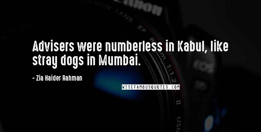 Zia Haider Rahman Quotes: Advisers were numberless in Kabul, like stray dogs in Mumbai.