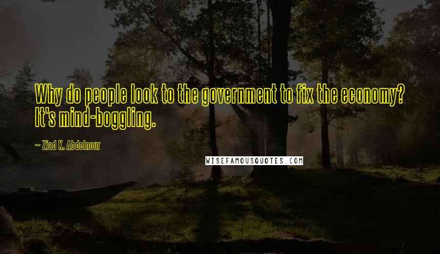 Ziad K. Abdelnour Quotes: Why do people look to the government to fix the economy? It's mind-boggling.