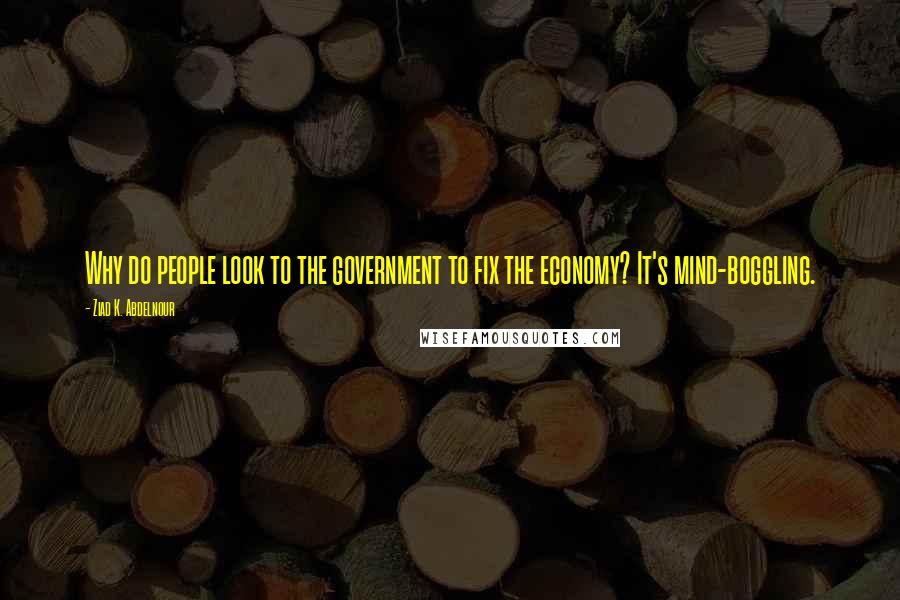 Ziad K. Abdelnour Quotes: Why do people look to the government to fix the economy? It's mind-boggling.