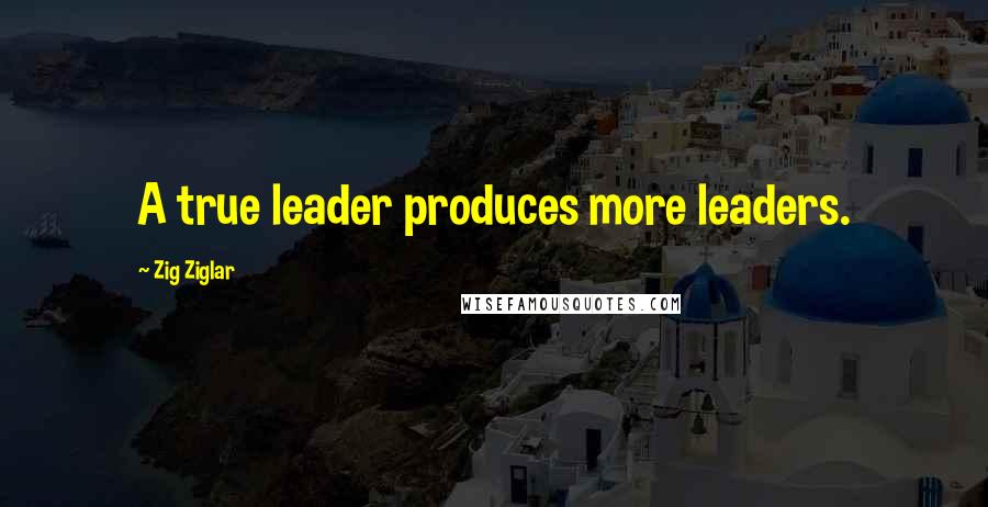 Zig Ziglar Quotes: A true leader produces more leaders.