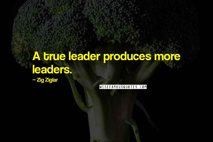 Zig Ziglar Quotes: A true leader produces more leaders.