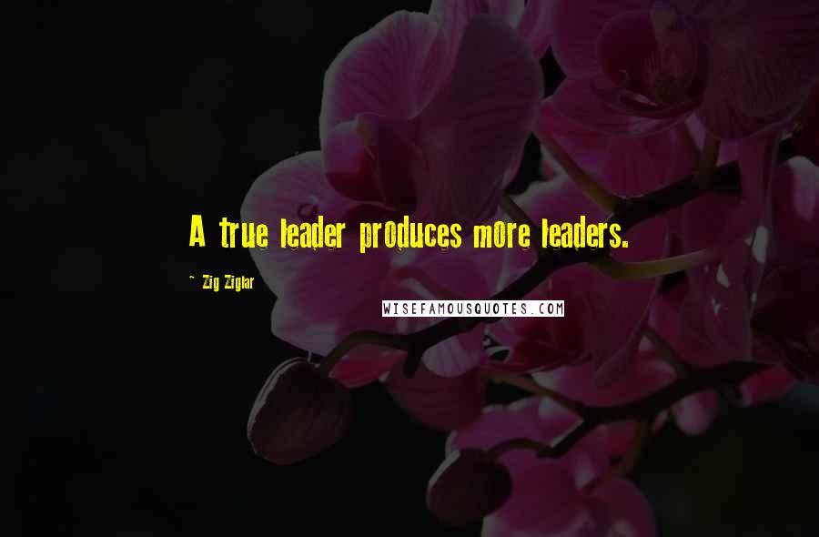 Zig Ziglar Quotes: A true leader produces more leaders.