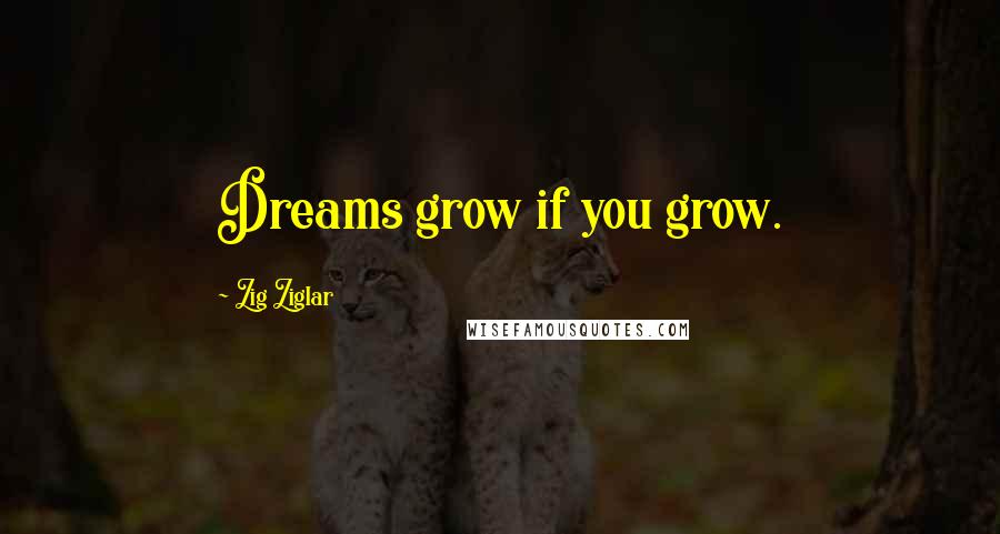 Zig Ziglar Quotes: Dreams grow if you grow.