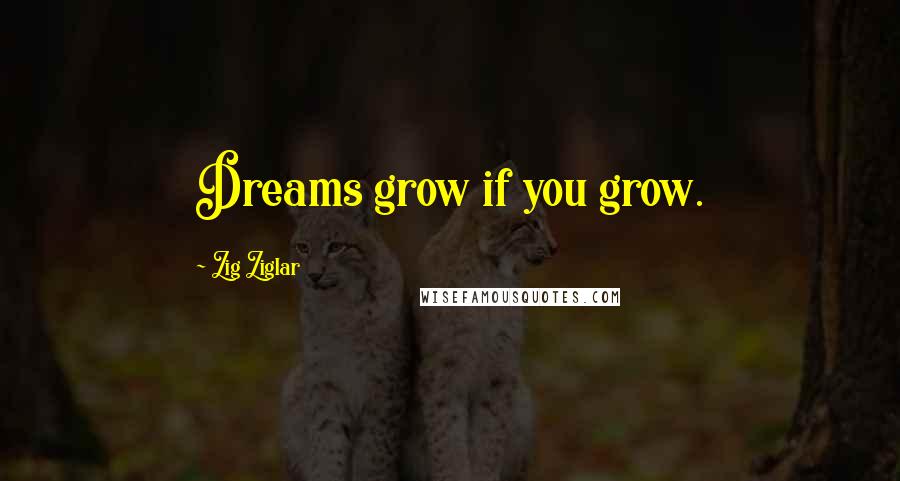 Zig Ziglar Quotes: Dreams grow if you grow.