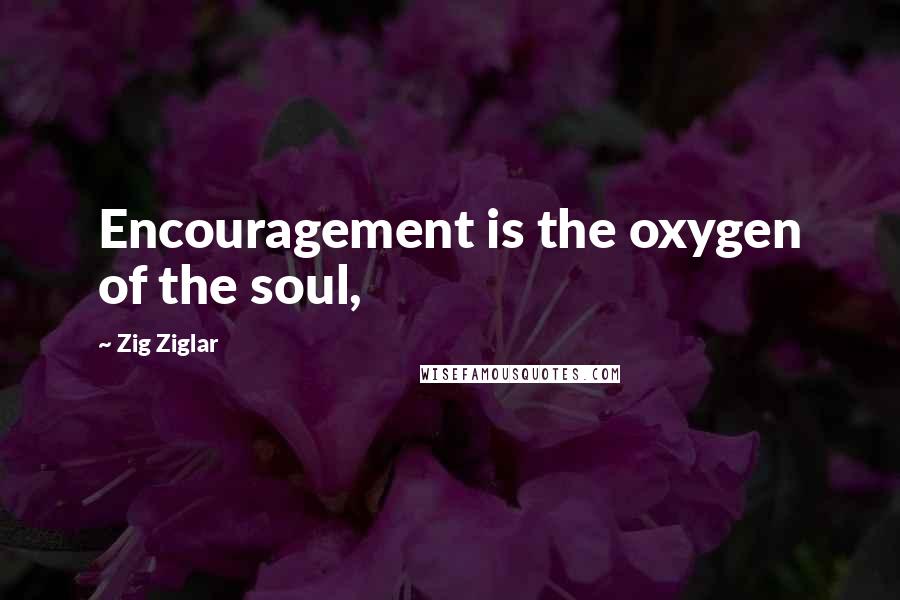 Zig Ziglar Quotes: Encouragement is the oxygen of the soul,