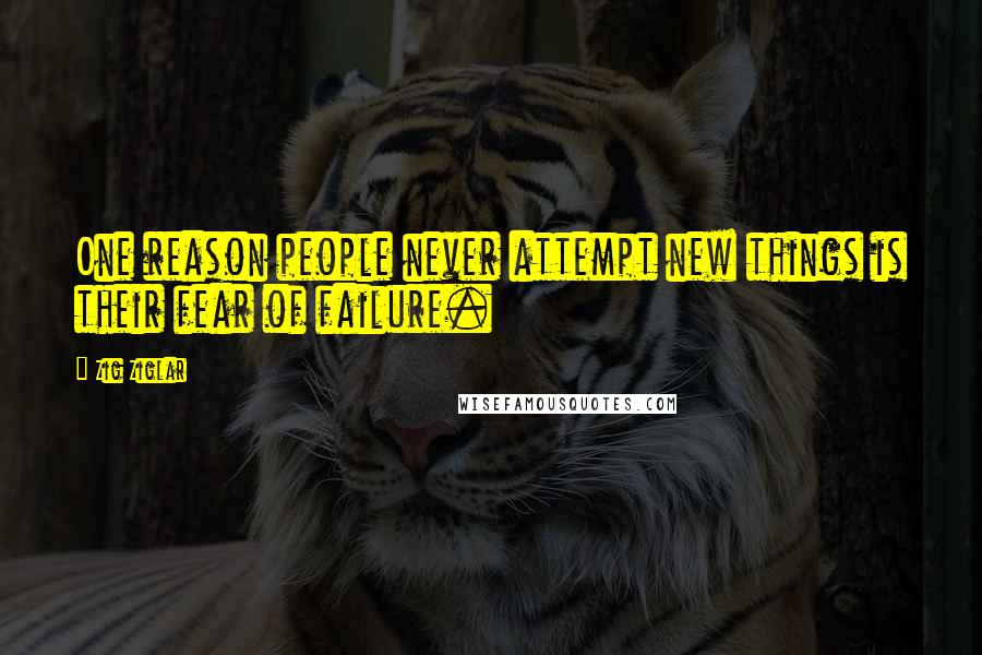 Zig Ziglar Quotes: One reason people never attempt new things is their fear of failure.