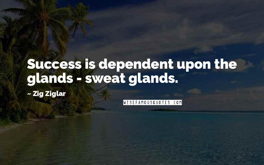 Zig Ziglar Quotes: Success is dependent upon the glands - sweat glands.