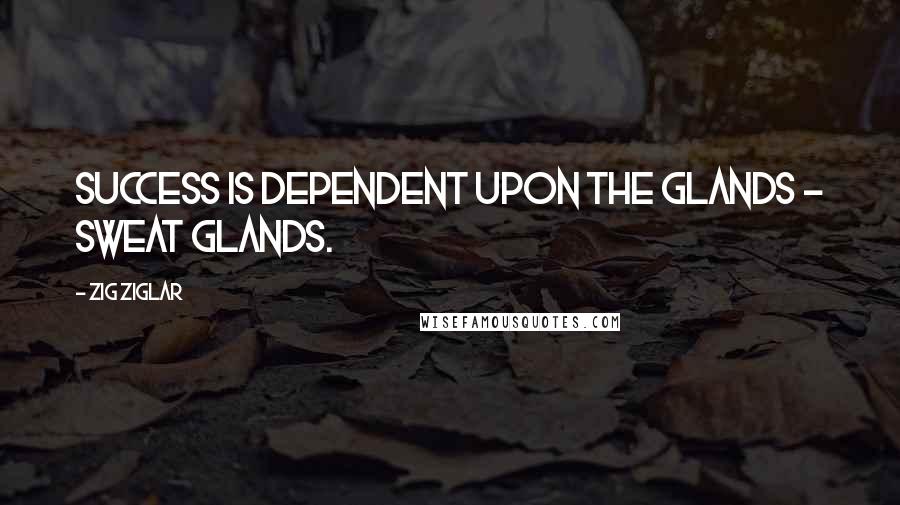 Zig Ziglar Quotes: Success is dependent upon the glands - sweat glands.