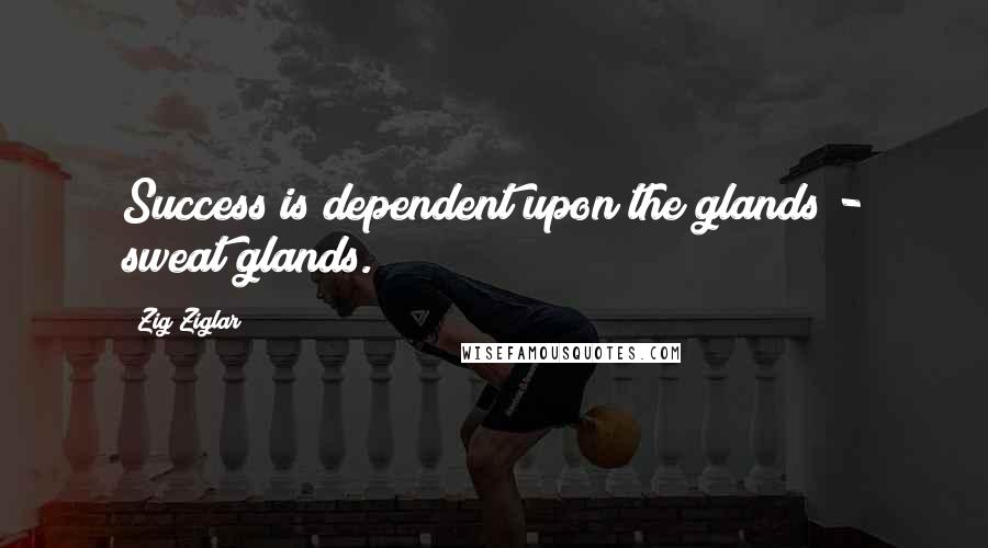 Zig Ziglar Quotes: Success is dependent upon the glands - sweat glands.