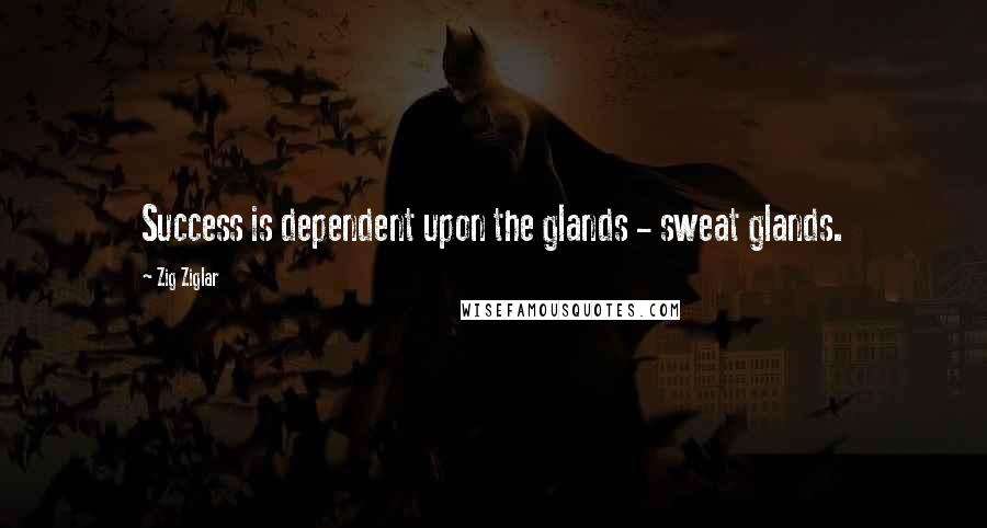 Zig Ziglar Quotes: Success is dependent upon the glands - sweat glands.