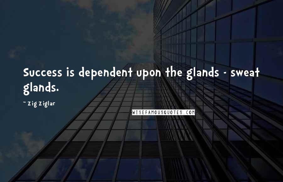 Zig Ziglar Quotes: Success is dependent upon the glands - sweat glands.