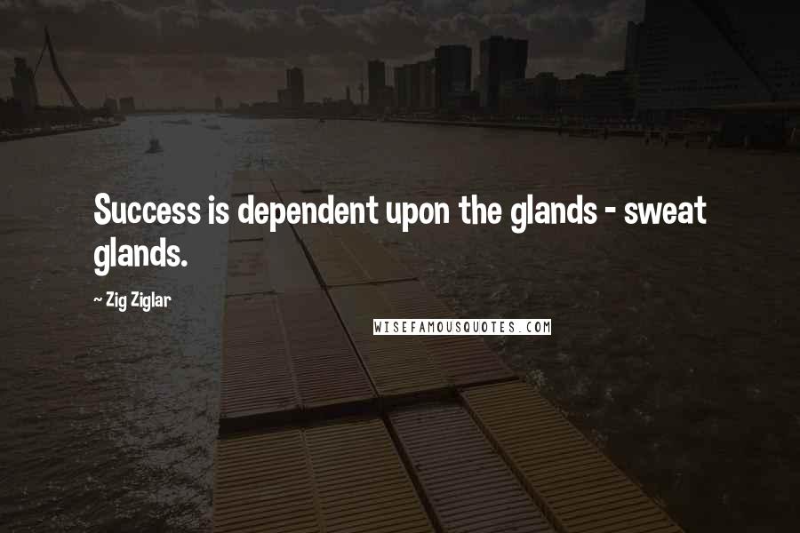 Zig Ziglar Quotes: Success is dependent upon the glands - sweat glands.