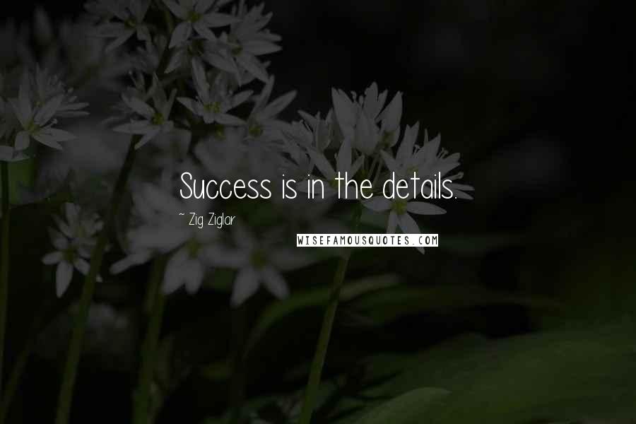 Zig Ziglar Quotes: Success is in the details.