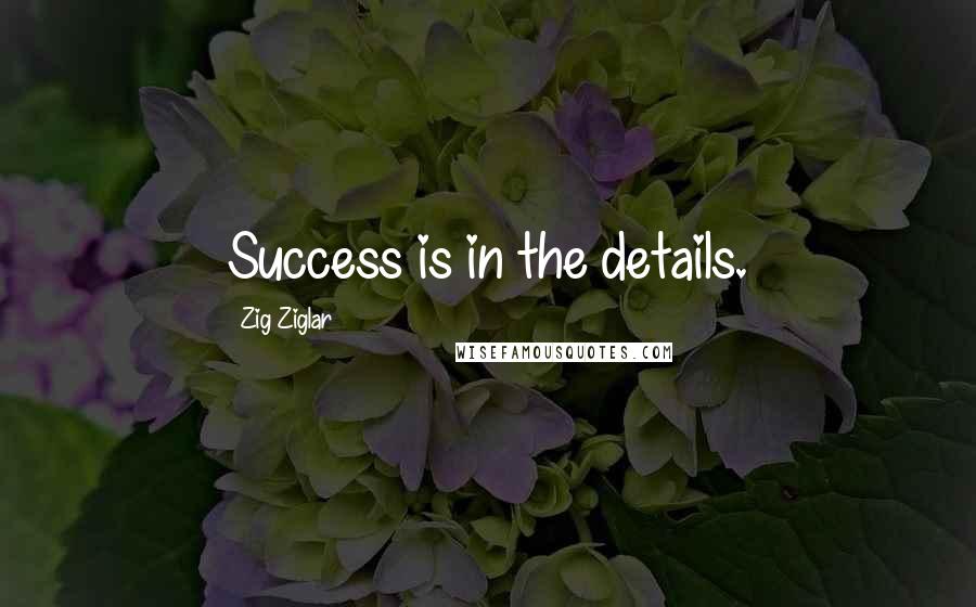 Zig Ziglar Quotes: Success is in the details.