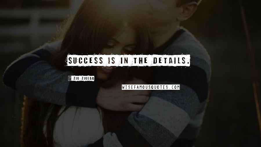 Zig Ziglar Quotes: Success is in the details.