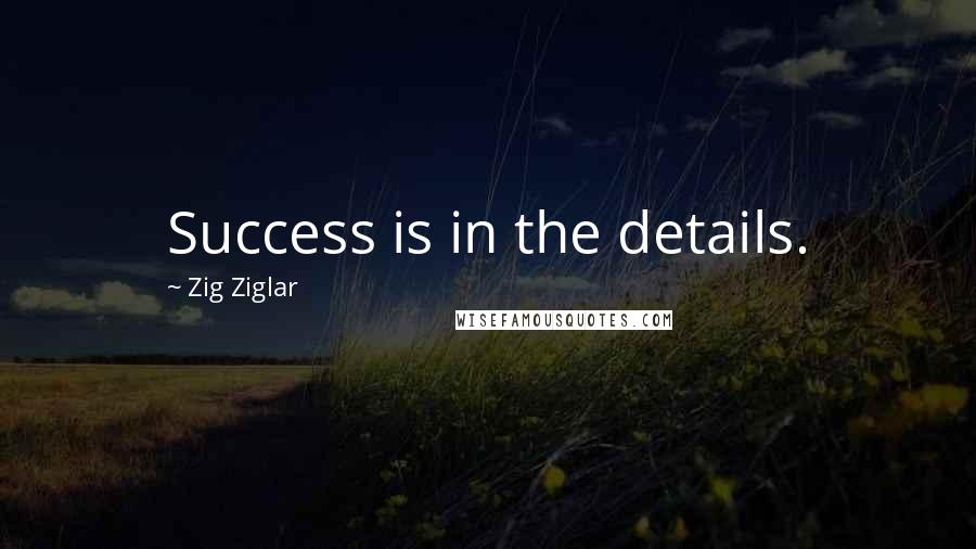 Zig Ziglar Quotes: Success is in the details.