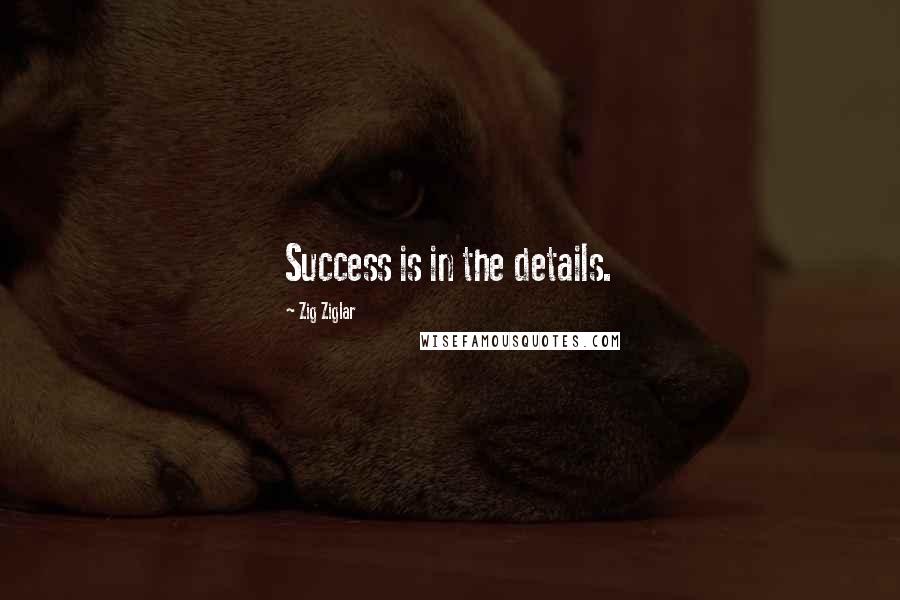 Zig Ziglar Quotes: Success is in the details.