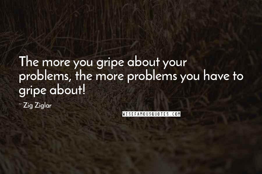 Zig Ziglar Quotes: The more you gripe about your problems, the more problems you have to gripe about!