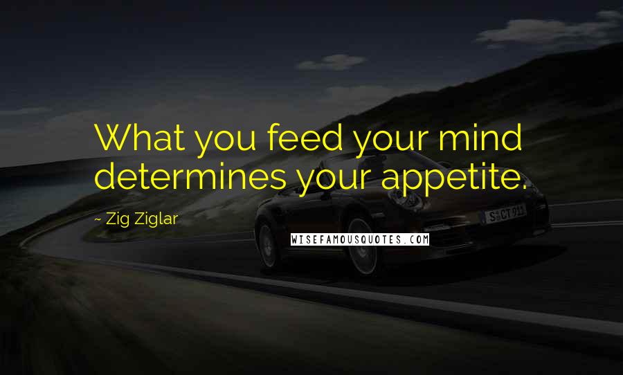 Zig Ziglar Quotes: What you feed your mind determines your appetite.