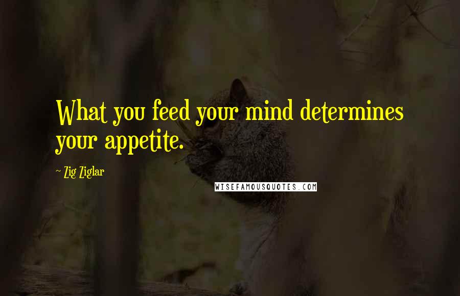 Zig Ziglar Quotes: What you feed your mind determines your appetite.