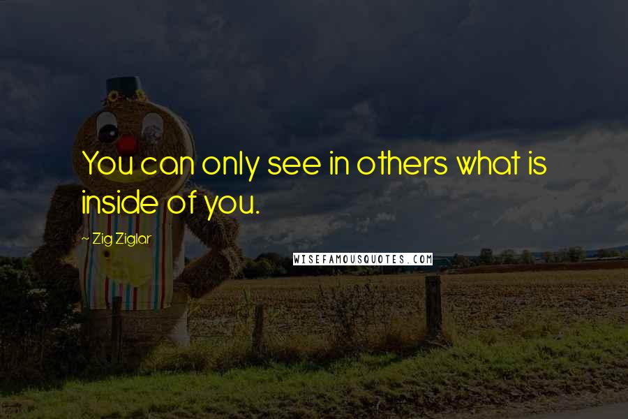 Zig Ziglar Quotes: You can only see in others what is inside of you.