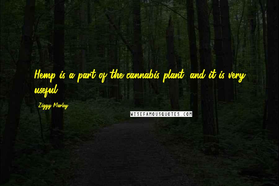 Ziggy Marley Quotes: Hemp is a part of the cannabis plant, and it is very useful.